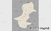 Shaded Relief 3D Map of Daqina Shi, darken, desaturated