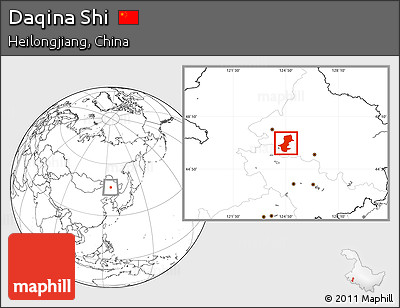 Blank Location Map of Daqina Shi