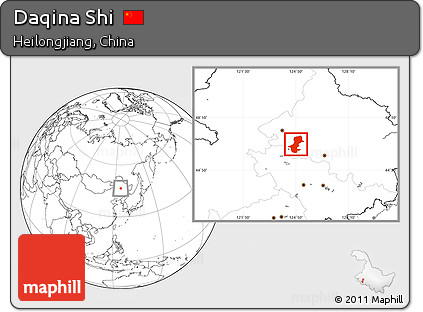 Blank Location Map of Daqina Shi