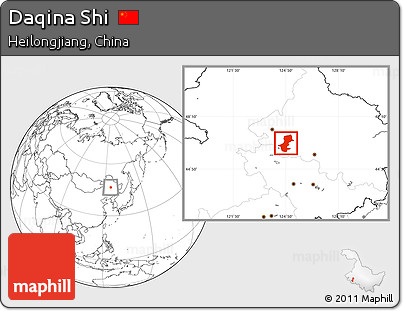 Blank Location Map of Daqina Shi