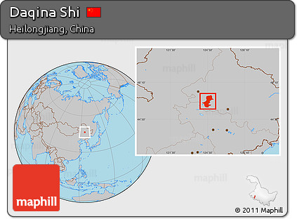 Gray Location Map of Daqina Shi