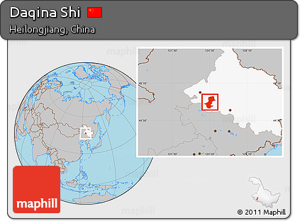 Gray Location Map of Daqina Shi, highlighted parent region