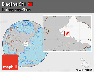 Gray Location Map of Daqina Shi, highlighted parent region