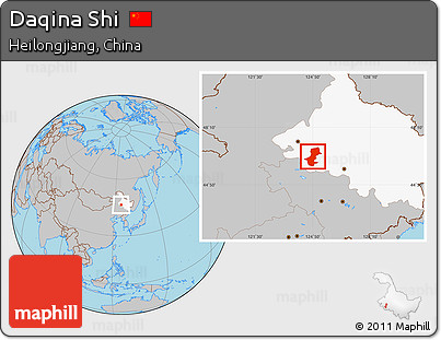 Gray Location Map of Daqina Shi, highlighted parent region