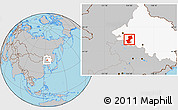 Gray Location Map of Daqina Shi, highlighted parent region