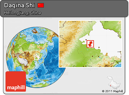 Physical Location Map of Daqina Shi, highlighted parent region