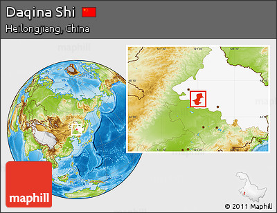Physical Location Map of Daqina Shi, highlighted parent region