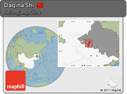 Savanna Style Location Map of Daqina Shi, highlighted country, highlighted parent region, hill shading