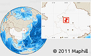 Shaded Relief Location Map of Daqina Shi, highlighted country