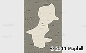 Shaded Relief Map of Daqina Shi, darken