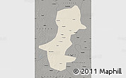 Shaded Relief Map of Daqina Shi, darken, semi-desaturated