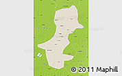 Shaded Relief Map of Daqina Shi, physical outside