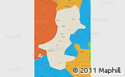 Shaded Relief Map of Daqina Shi, political outside