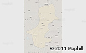 Shaded Relief Map of Daqina Shi, semi-desaturated