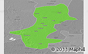 Political Panoramic Map of Daqina Shi, desaturated