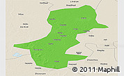 Political Panoramic Map of Daqina Shi, shaded relief outside