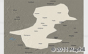 Shaded Relief Panoramic Map of Daqina Shi, darken