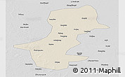 Shaded Relief Panoramic Map of Daqina Shi, desaturated