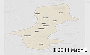 Shaded Relief Panoramic Map of Daqina Shi, lighten, desaturated