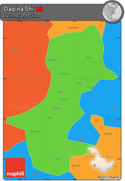 Political Simple Map of Daqina Shi