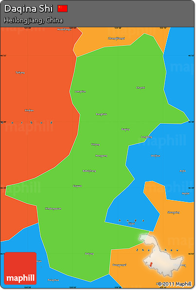 Political Simple Map of Daqina Shi