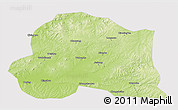 Physical 3D Map of Dedu, cropped outside