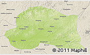 Physical 3D Map of Dedu, shaded relief outside