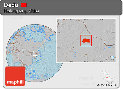Gray Location Map of Dedu, hill shading