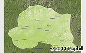 Physical Map of Dedu, darken