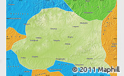 Physical Map of Dedu, political outside