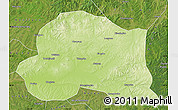 Physical Map of Dedu, satellite outside