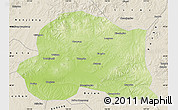Physical Map of Dedu, shaded relief outside
