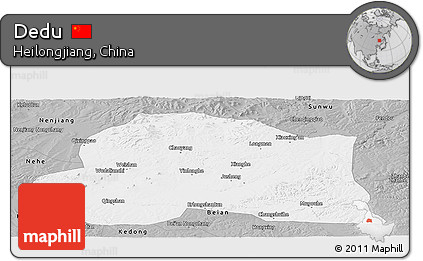Gray Panoramic Map of Dedu