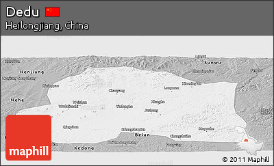 Gray Panoramic Map of Dedu