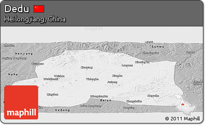 Gray Panoramic Map of Dedu