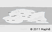 Gray Panoramic Map of Dedu, single color outside