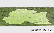 Physical Panoramic Map of Dedu, darken
