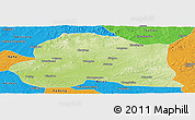 Physical Panoramic Map of Dedu, political outside