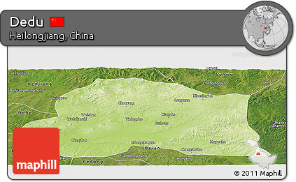 Physical Panoramic Map of Dedu, satellite outside
