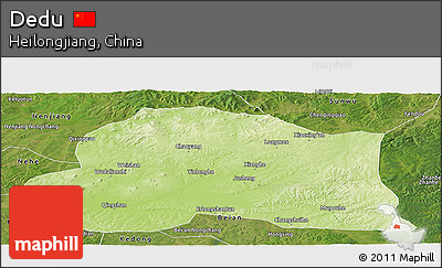 Physical Panoramic Map of Dedu, satellite outside