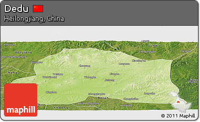 Physical Panoramic Map of Dedu, satellite outside