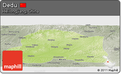 Physical Panoramic Map of Dedu, semi-desaturated