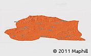 Political Panoramic Map of Dedu, cropped outside
