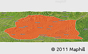 Political Panoramic Map of Dedu, satellite outside