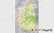 Physical 3D Map of Dongning, desaturated