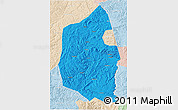 Political 3D Map of Dongning, lighten