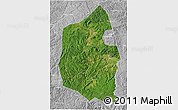 Satellite 3D Map of Dongning, lighten, desaturated