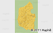 Savanna Style 3D Map of Dongning, single color outside