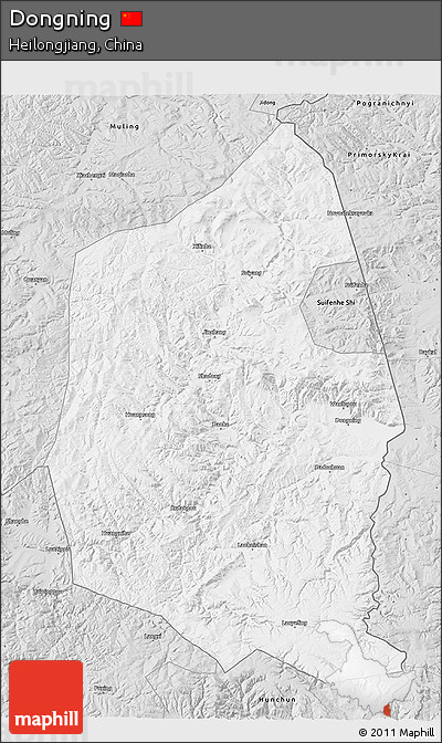 Silver Style 3D Map of Dongning