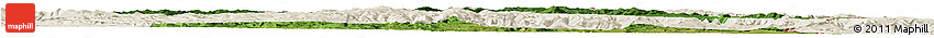 Satellite Horizon Map of Dongning, shaded relief outside